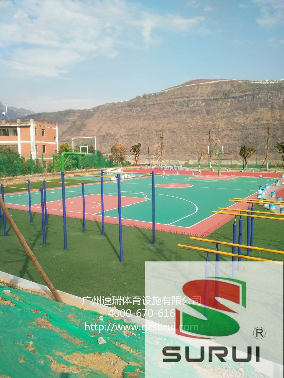 四川凉山州金沙中学人造草、硅PU球场、混合型跑道